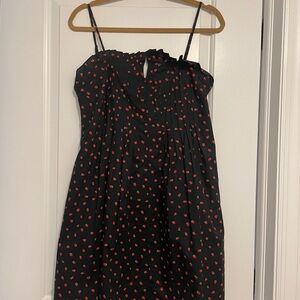 Madewell Black Dress with Red Accents